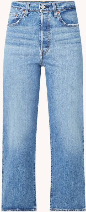 Levi's Ribcage high waist straight leg cropped jeans met medium wassing