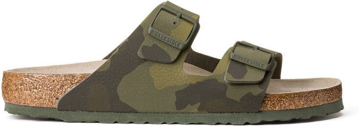 Birkenstock Arizona desert soil camo green birko flor soft footbed regular