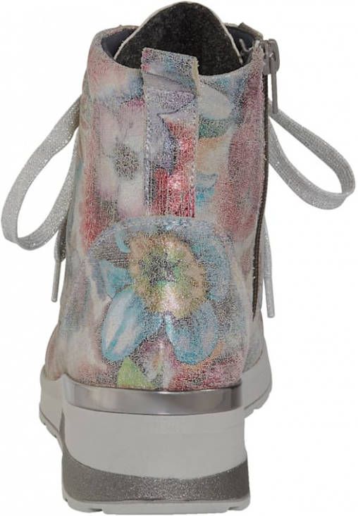 Waldläufer Hoge veterschoen met luchtgepolsterde zool Zilverkleur