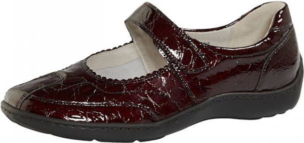 Waldläufer Instapper met mooie siernaden Robijnrood