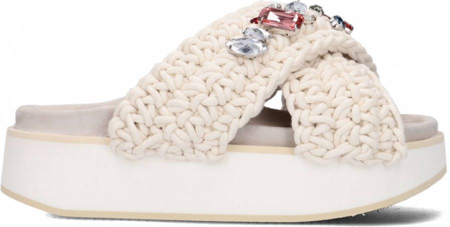 Inuikii Sandals woven stones platform , Beige, Dames