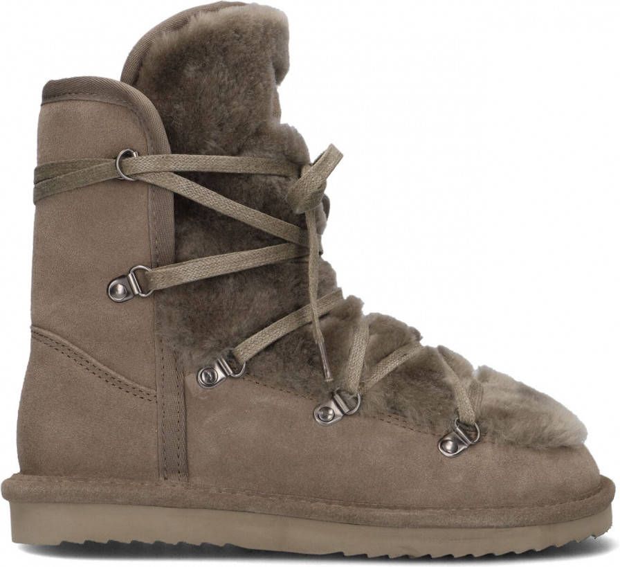 Warmbat Enkellaarsjes Moonbi Women Suede Groen