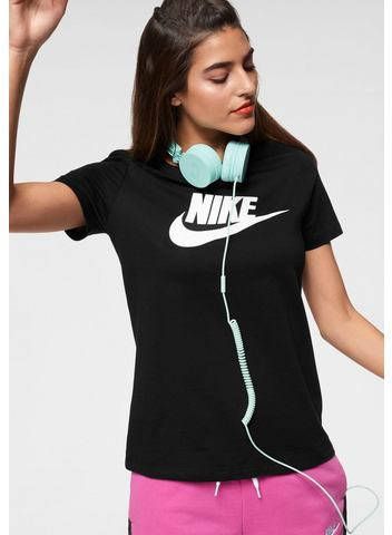 Nike Essential Futura Short Sleeve T Shirt Dames Black/White/White Dames