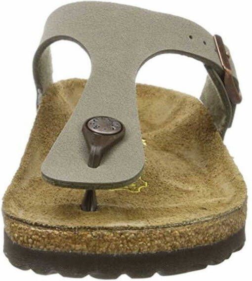 Birkenstock Gizeh Birko Flor Nubuck Sandals , Grijs, Dames