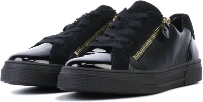 Hassia 301233 comfort lakleren sneakers zwart