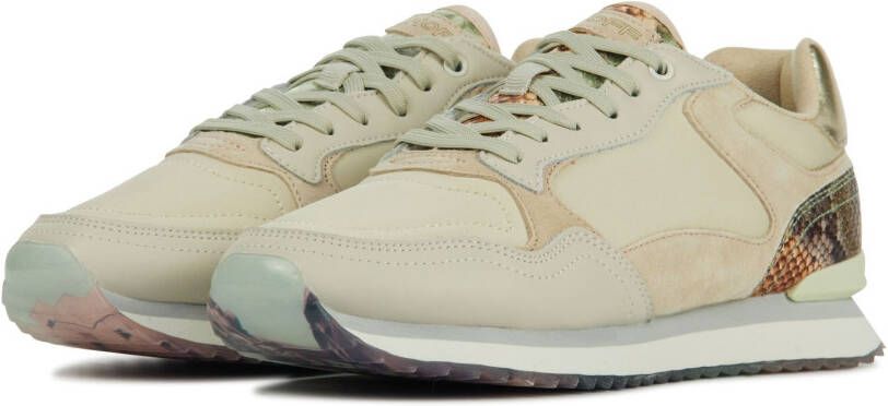 HOFF New Orleans suède sneakers met slangenprint beige/ecru