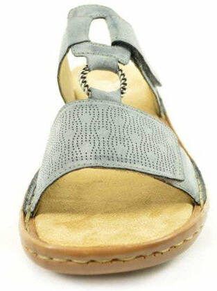 Rieker open teen slippers Licht blauw