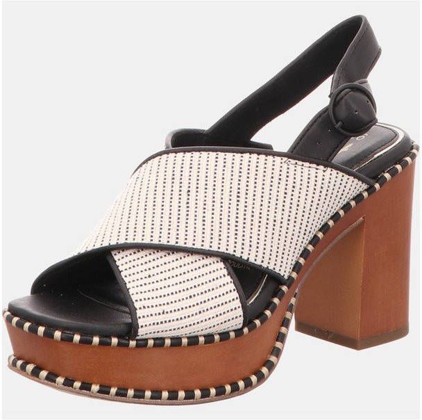 Tamaris Claudie Plateausandaal Dames Wit/Zwart