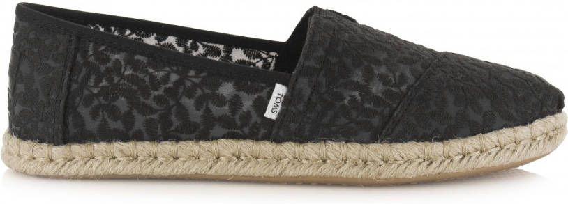 Toms Zwarte Espadrilles Alpargata Rope