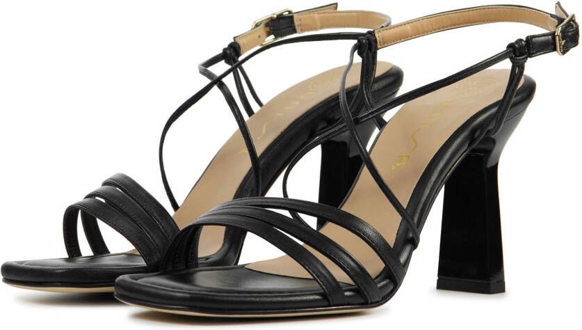 Unisa leren sandalettes zwart