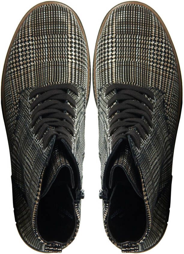 Waldlä, ufer Dames leren dames enkellaarsjes 6801 ruit