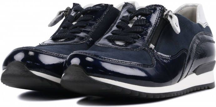 Waldlaufer 370013 comfort leren veterschoenen donkerblauw