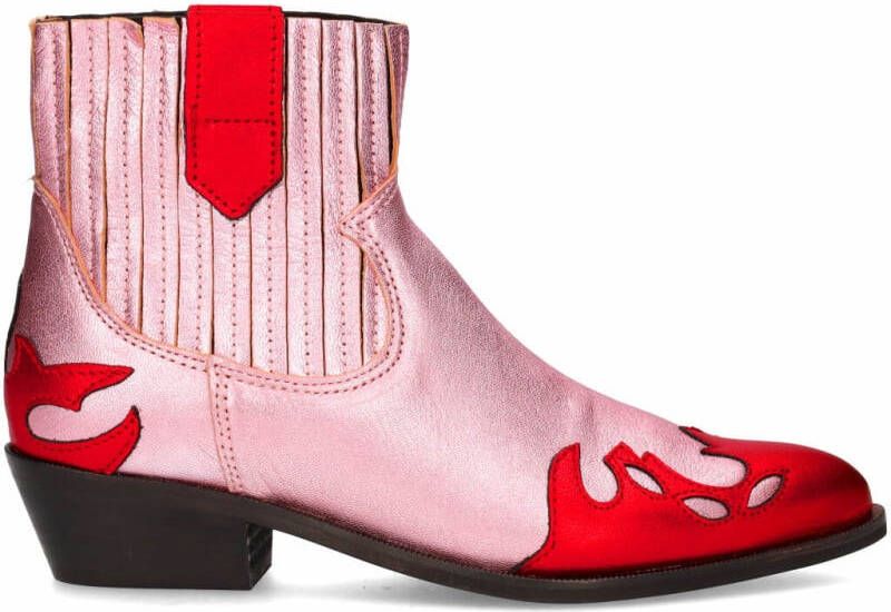 Dwrs Austin metalic Western Enkellaarsjes , Roze, Dames