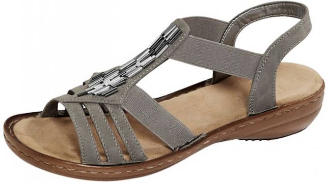 Rieker Sandaaltje met aantrekkelijke applicatie Taupe